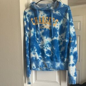 Chargers Tie-Dye Blue Hooded Sweatshirt